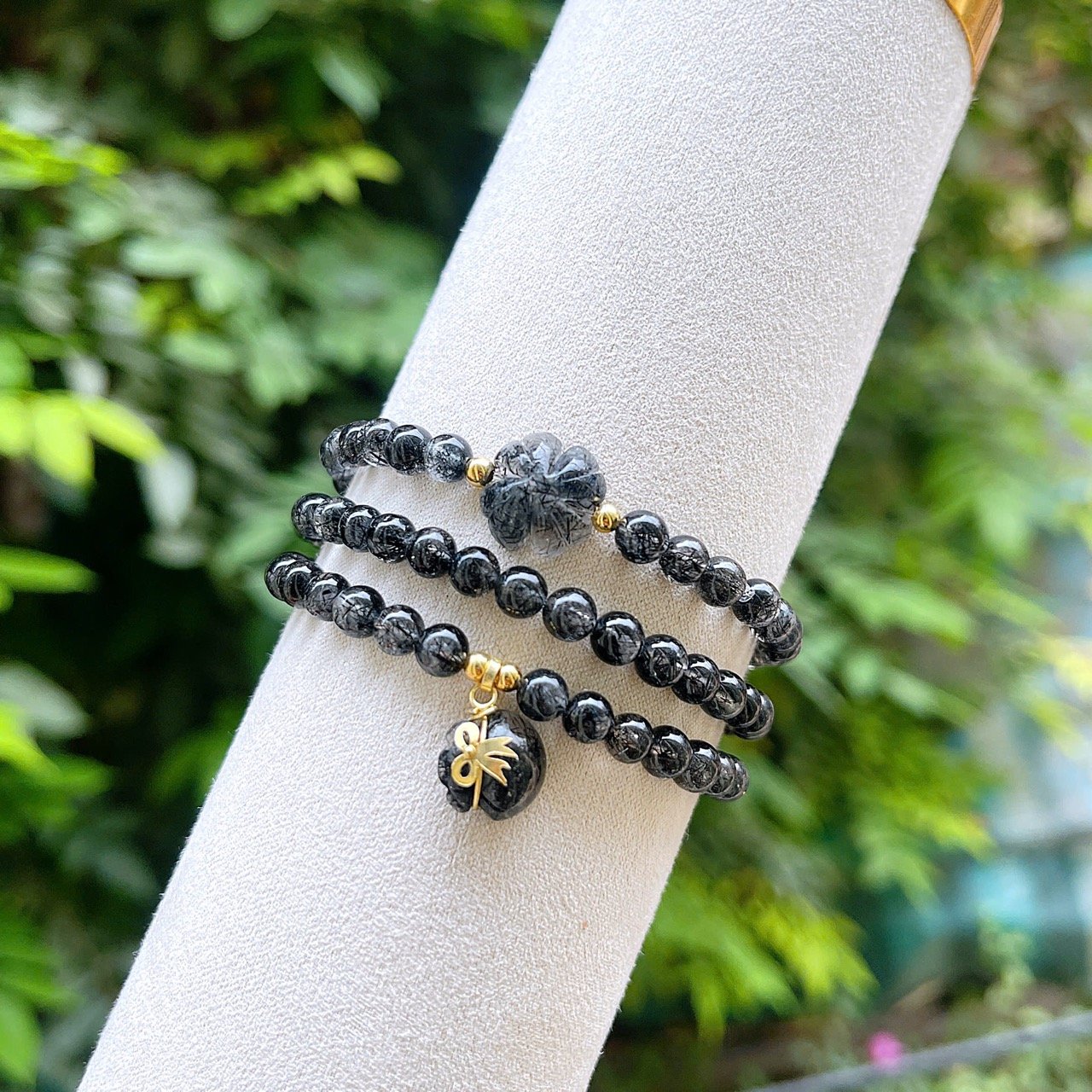 Chuỗi Thạch Anh Tóc Đen Quấn 3 Vòng - Sang Trọng Hút Tài Lộc✨